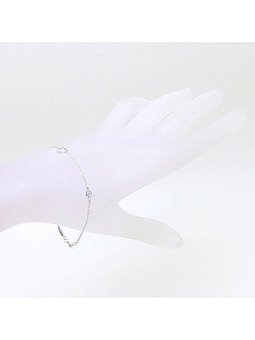 Tiffany TIFFANY & Co. Tiffany By the Yard Heart Bracelet with 2 Diamonds, Elsa Peretti, SV925, Women's, 294513 (view 2)