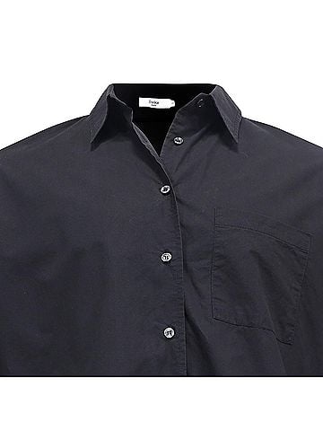 The Frankie Shop  The Frankie Shop Long Back Shirt in Black Cotton (view 2)