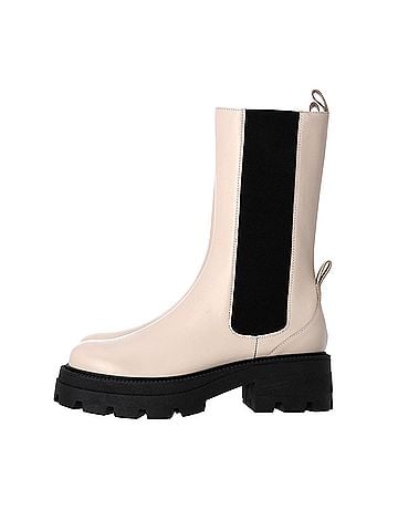 Sergio Rossi Sergio Rossi Milla Platform Boots in White Leather  (view 2)