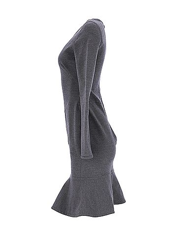 VALENTINO By Mario Valentino Valentino Flared Hem Dress in Grey Wool (view 2)