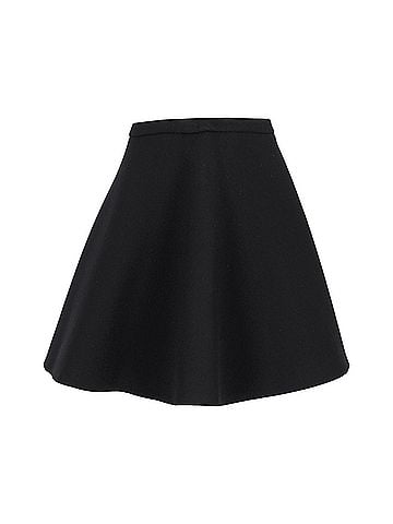 Neil Barrett Neil Barrett Flared Above-Knee Skirt in Black Viscose (view 1)