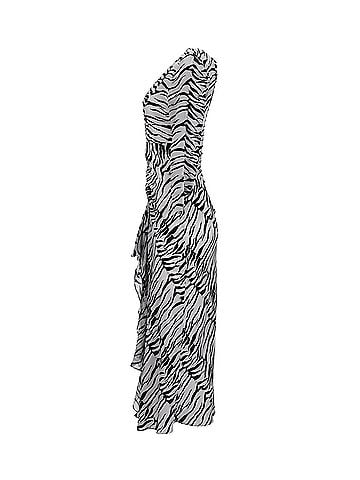Rixo London Rixo Rose Open Back Ruffled Maxi Dress in Animal Print Silk  (view 2)