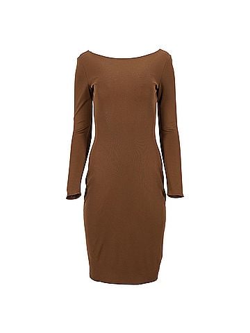 Ralph Lauren Ralph Lauren Collection Long Sleeve Dress in Brown Cotton (view 1)