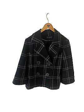 Banana Republic Wool Blend Plaid Crop Short Sleeve Coat (view 1)