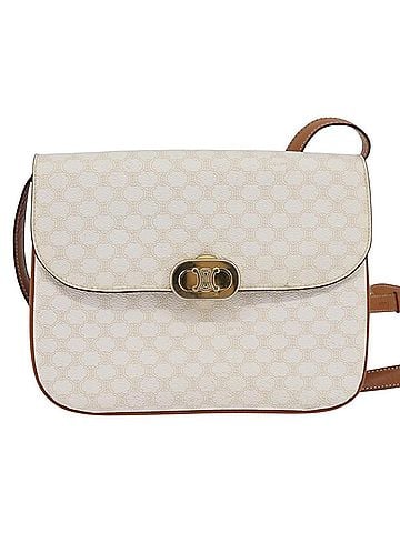 Celine for  Finition Main Macadam Shoulder Bag Pvc Leather White Canvas Bag (view 1)