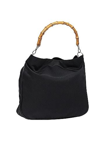 Gucci Vintage Bamboo Handle Tote Nylon Black Nylon Bag (view 1)