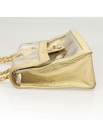 Chanel Classic Single Flap Bag Quilted Applique Vinyl Clear Vinyl Bag (view 2)