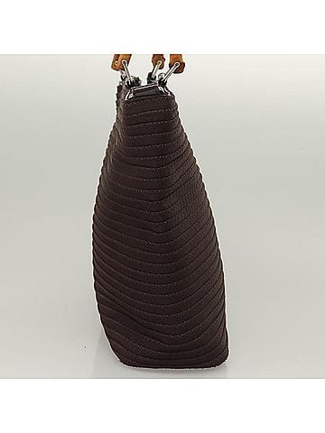 Gucci Vintage Bamboo Handle Tote Nylon Brown Synthetic Bag (view 2)
