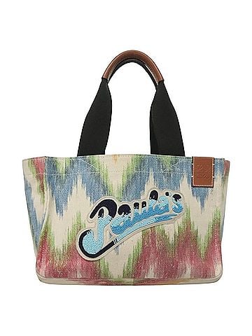 Loewe Paula's Ibiza Tote Embellished Printed Canvas Multicolour Canvas Bag (view 1)