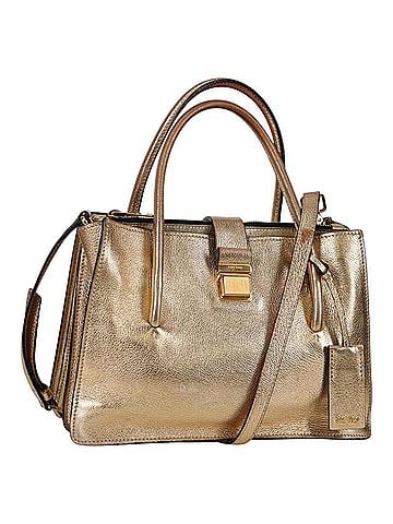 Miu Miu Madras Convertible Compartment Tote Leather Gold Leather Bag (view 1)