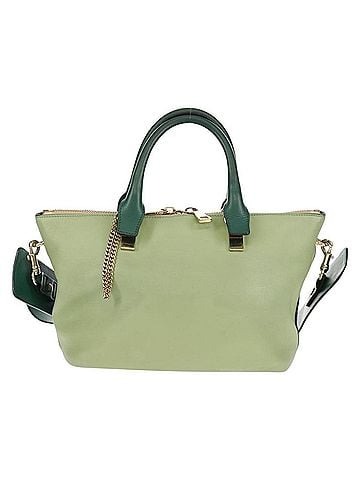 Chloé Bicolor Baylee Satchel Leather Green Leather Bag (view 1)