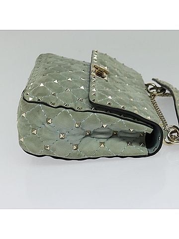 Valentino Garavani Rockstud Spike Flap Bag Quilted Suede Blue Suede Shoulder Bag Bag (view 2)