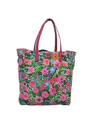 Prada Vintage Shopping Tote Nylon Multicolour Nylon Tote Bag Bag (view 1)