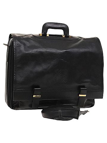 Loewe Anagram Business Leather Black Leather Briefcase Bag (view 1)
