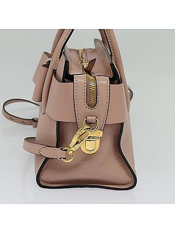 Miu Miu Madras Fiocco Bow Tote Leather Pink Leather Bag (view 2)