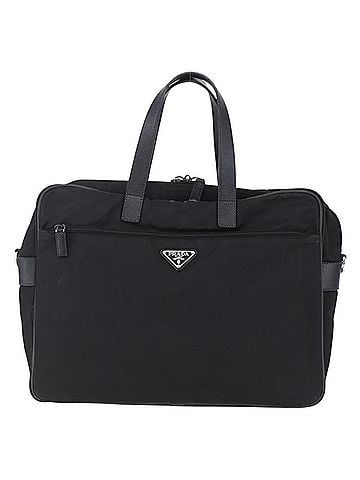 Prada Convertible Front Zip Briefcase Tessuto With Saffiano Leather Black Nylon Briefcase Bag (view 1)