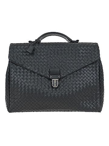Bottega Veneta Envelope Briefcase Intrecciato Nappa Black Leather Briefcase Bag (view 1)