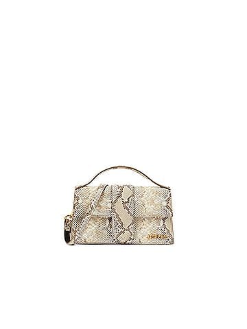 Jacquemus Le Grand Bambino Flap Bag Python Skin Beige Leather Handbag (view 1)