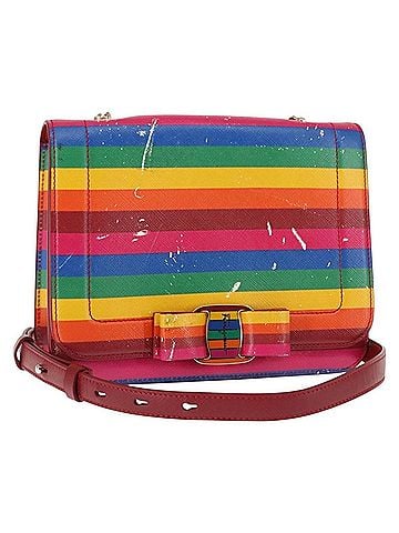 Salvatore Ferragamo Vara Bow Crossbody Bag Leather Multicolour Leather Shoulder Bag Bag (view 1)
