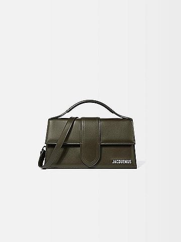 Jacquemus Le Grand Bambino Flap Bag Leather Khaki Leather Handbag (view 1)