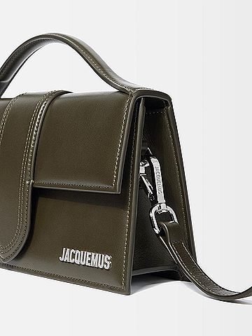 Jacquemus Le Grand Bambino Flap Bag Leather Khaki Leather Handbag (view 2)