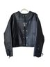 Deadwood Solid Black Leather Jacket Size 2 - photo 1