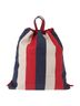 Gucci 100% Canvas Solid Blue Logo Drawstring Backpack Striped Canvas Blue Canvas Backpack Bag One size - photo 3