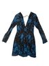 H:ours Floral Black Blue Cocktail Dress Size XS - photo 2