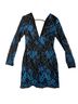 H:ours Floral Black Blue Cocktail Dress Size XS - photo 1