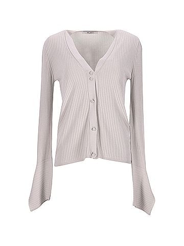 Max Mara Max Mara Ribbed Knit Cardigan in Ecru Viscose (view 1)