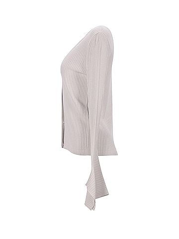 Max Mara Max Mara Ribbed Knit Cardigan in Ecru Viscose (view 2)