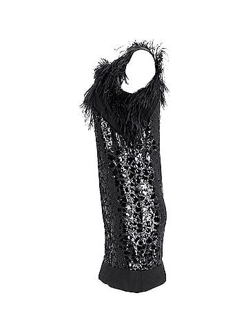 HUGO BOSS Boss Sequined Sleeveless Dress in Black Viscose (view 2)