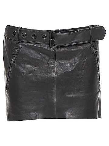 Acne Acne Studios Mimi tumbled lamb leather biker asymmetric skirt (view 1)