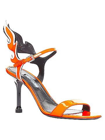 Prada Prada 2018 Flame Fire Mid Heel Sandal (view 2)