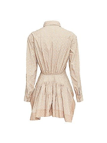 Alaïa Alaia laser cut overlay cotton peplum shirt dress (view 2)