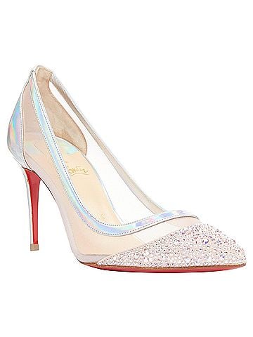 Christian Louboutin CHRISTIAN LOUBOUTIN Galavati Strass silver iridescent mesh crystal heels EU36.5 (view 2)