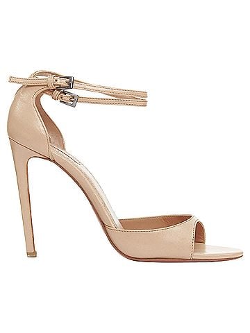 Alaïa ALAIA nude leather double ankle strap peep toe stiletto high heel sandals EU36.5 (view 1)