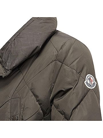 Moncler Moncler Norme Afnor quilted virgin wool blend frill hem coat (view 2)