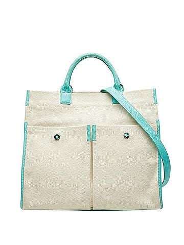 Tiffany Tiffany & Co. 2-way handbag/shoulder bag in white and Blue canvas leather. Women's. TIFFANY (view 1)