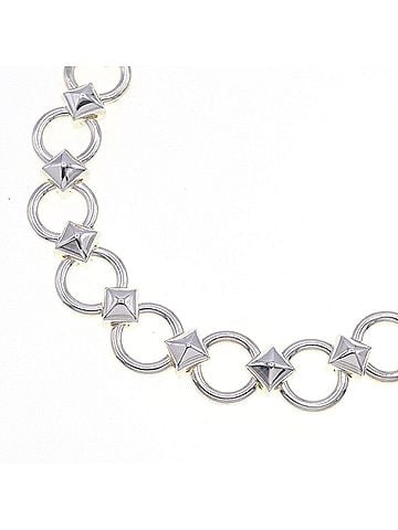 Hermès Hermes Lancelot SV Sterling Silver 925 Pendant Necklace, Old Classic, Women's, Pyramid Medor Studs, Double Bracelet, Layer, HERMES (view 1)
