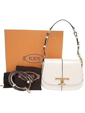Tod's Unused Tod's T-Timeless XBWTSGI0100KETB013 white leather 2-way shoulder bag, white, 2046 (view 2)