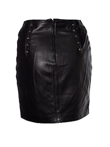 Versace Gianni Versace leather skirt with medusa pins (view 2)