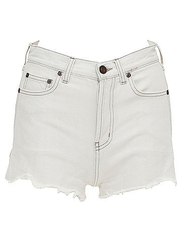 Saint Laurent Saint Laurent Washed Cotton Distressed Shorts (view 1)