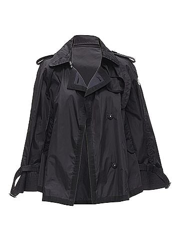 Moncler MONCLER Yukiko Giubbotto black snap buttons collared windbreaker poncho Sz.0 XS (view 1)