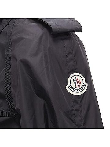 Moncler MONCLER Yukiko Giubbotto black snap buttons collared windbreaker poncho Sz.0 XS (view 2)