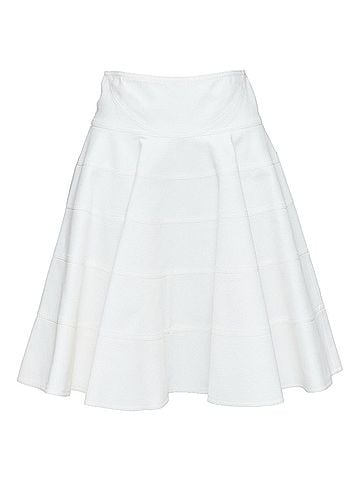Alaïa ALAIA 10 CORSO COMO ivory cotton panelled tiered flare knee skirt FR38 M (view 1)