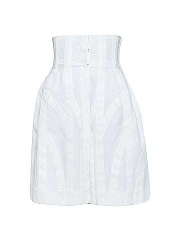 Alaïa ALAIA ivory 100% cotton boned corseted high waist flare skirt FR38 M (view 1)