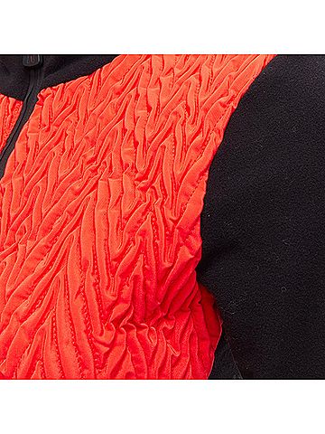Moncler MONCLER bright red orange chevron plisse front logo arm zip fitted jacket XS (view 2)