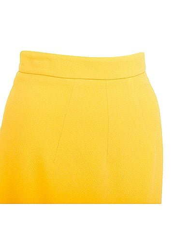 Emilia Wickstead EMILIA WICKSTEAD yellow double crepe high waisted darted pencil skirt UK8 S (view 2)