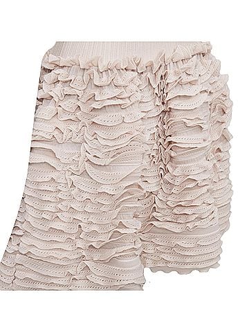 Alaïa ALAIA pink beige wool blend square neck tiered ruffle cocktail dress FR36 S (view 2)